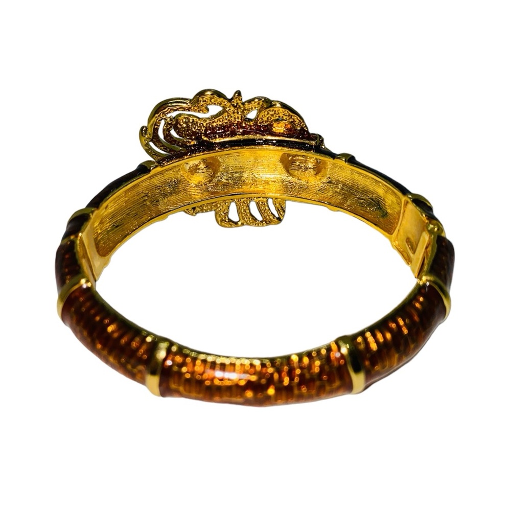 RARE VINTAGE KENNETH JAY LANE(KJL) LION HEAD CLAMPER BRACELET - Picture 4 of 7